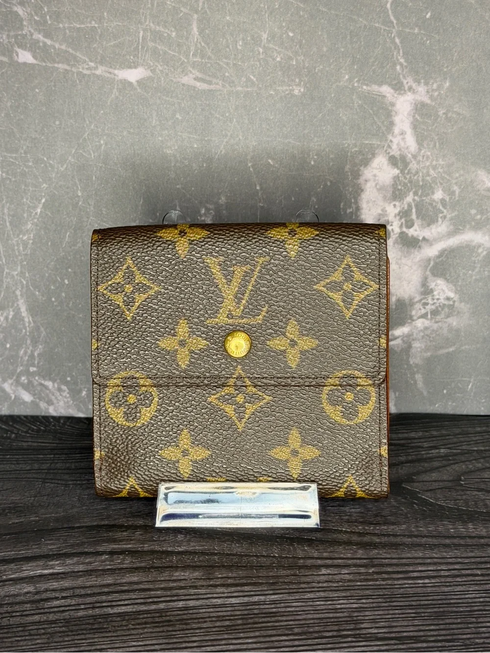 Louis Vuitton Monogram Vintage Compact Trifold Wallet Snap Coin Purse | Vintage